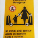 SIGN, CAUTION HOLD HRAIL(SPANISH)